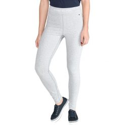 Tommy Hilfiger Lula Legginsy Szary. Szare legginsy damskie Tommy Hilfiger, bez wzorów, z bawełny. Za 219.95 zł.