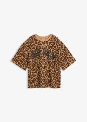 T-shirt oversize z czystej bawełny organicznej. Brązowe t-shirty damskie bonprix, bez wzorów, z bawełny, bez kołnierzyka, bez ramiączek. Za 79.99 zł.