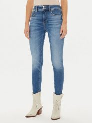 Guess Jeansy W4BA34 D592C Granatowy Skinny Fit. Niebieskie jeansy damskie Guess, z aplikacjami, z bawełny. Za 479.99 zł.