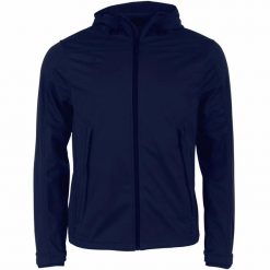 Kurtka puchowa Stanno Prime Softshell. Niebieskie kurtki sportowe męskie STANNO, xl, bez wzorów, prążkowane, z kapturem, na golfa. Za 360.50 zł.