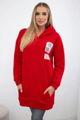 Bluza z kapturem z naszywkami czerwona. Czerwone bluzy damskie KESI, l, z aplikacjami, z bawełny, bez ramiączek, z kapturem. Za 278.10 zł.