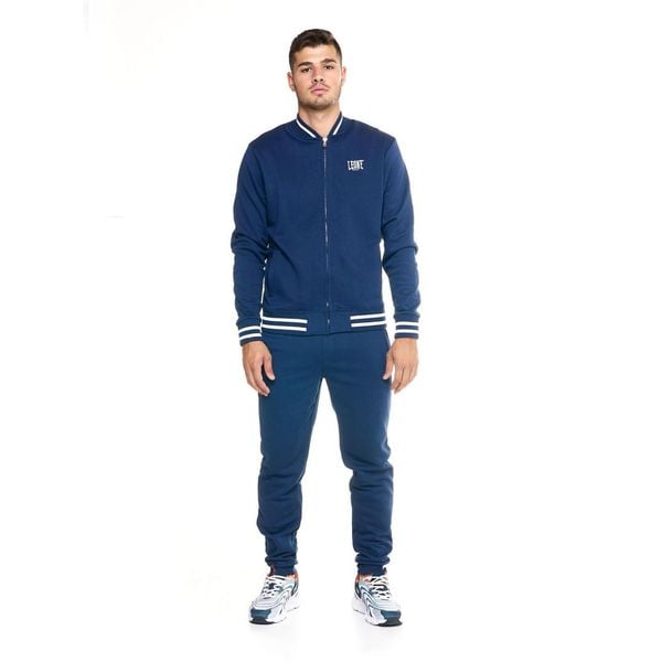 Męski dres lifestylowy z pełnym zamkiem. Niebieskie komplety dresowe męskie LEONE 1947 APPAREL, l, bez wzorów, z dresówki. W wyprzedaży za 266.60 zł.