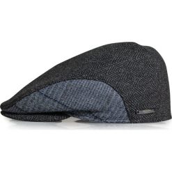 Szary kaszkiet/czapka w jodełkę z nausznikami G16. Szare czapki męskie Modini Moda Męska, bez wzorów, z poliesteru. Za 126.00 zł.