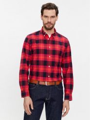 Tommy Hilfiger Koszula MW0MW33780 Czerwony Regular Fit. Czerwone koszule męskie Tommy Hilfiger, m, bez wzorów, z bawełny, bez kołnierzyka, bez ramiączek. Za 519.99 zł.