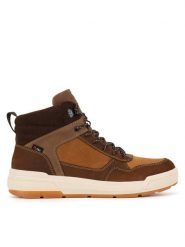 Rieker Revolution Lifestyle Trzewiki U0073-22 Brązowy. Brązowe botki męskie Rieker Revolution Lifestyle, bez wzorów, z nubiku, bez obcasa, bez zapięcia. Za 447.00 zł.