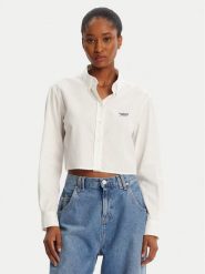 Tommy Jeans Koszula DW0DW21400 Biały Relaxed Fit. Białe koszule damskie Tommy Jeans, xs, bez wzorów, z bawełny, bez kołnierzyka, bez ramiączek. Za 269.99 zł.