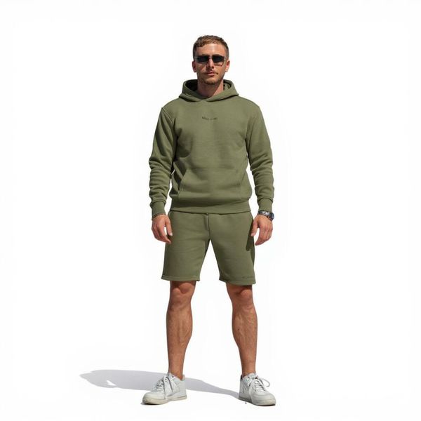 Bluza domowa z kapturem – khaki. Zielone bluzy damskie HOME DELUXE, l, bez wzorów, z bawełny, eleganckie, bez ramiączek, z kapturem. Za 169.00 zł.