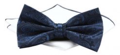 Mucha Męska z Poszetką Chattier - Ciemnoniebieska, Duże Paisley. Niebieskie krawaty i muchy Chattier, bez wzorów, z poliesteru, eleganckie. Za 59.00 zł.