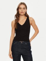Guess Top W5RR18 Z34O0 Czarny Regular Fit. Czarne topy damskie Guess, m, z aplikacjami, z wiskozy, bez kołnierzyka, bez ramiączek. Za 162.00 zł.