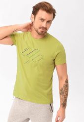 Bawełniany t-shirt z printem T-LASER. T-shirty męskie Volcano, l, bez wzorów, z bawełny, bez kołnierzyka, bez ramiączek. Za 59.99 zł.