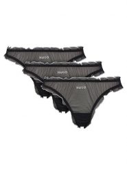 HUGO Komplet 3 par stringów 50550109 Czarny. Czarne majtki damskie Hugo, z syntetyku. Za 209.99 zł.