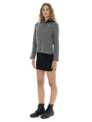 Kurtka damska Leone 1947 Apparel Gold Studs na zamek z neoprenu. Szare kurtki sportowe damskie LEONE 1947 APPAREL, xs, bez wzorów, z neoprenu, bez ramiączek, bez kaptura, na fitness i siłownię. Za 589.40 zł.