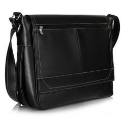 Torba męska Tizano czarna TM15- E2. Czarne torby na laptopa damskie TIZANO, bez wzorów, z materiału. Za 170.00 zł.