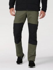WRANGLER ATG REINFORCED SOFTSHELL PANT MĘSKIE SPODNIE MATERIAŁOWE DUSTY OLIVE WC3TAWX45 112324341. Zielone spodnie materiałowe męskie Wrangler, bez wzorów, z materiału. Za 239.99 zł.