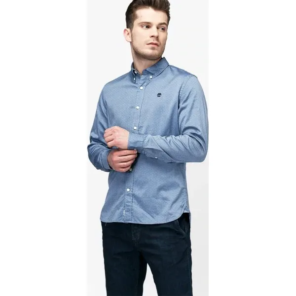 Timberland Koszula Ls Tioga River Texture Shirt Slim , niebieski, rozmiar L. Niebieskie koszule męskie Timberland, l, z aplikacjami, z bawełny, klasyczne, bez kołnierzyka, bez ramiączek. W wyprzedaży za 249.99 zł.