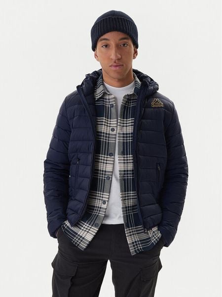 Kappa Kurtka przejściowa Logo Astrom 34243TW Granatowy Regular Fit. Niebieskie kurtki męskie Kappa, l, bez wzorów, z syntetyku, bez kaptura. Za 299.99 zł.