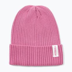 Czapka zimowa Pitbull Beanie Pitbull Acacia. Czerwone czapki damskie PITBULL, na zimę, z aplikacjami, z materiału, sportowe. Za 62.99 zł.