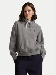 Polo Ralph Lauren Bluza 211971698004 Szary Regular Fit. Szare bluzy damskie Polo Ralph Lauren, l, bez wzorów, bez ramiączek, bez kaptura. Za 859.99 zł.