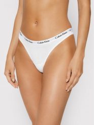 Calvin Klein Underwear Stringi 0000D1617E Biały. Białe majtki damskie Calvin Klein Underwear, z bawełny. Za 49.99 zł.