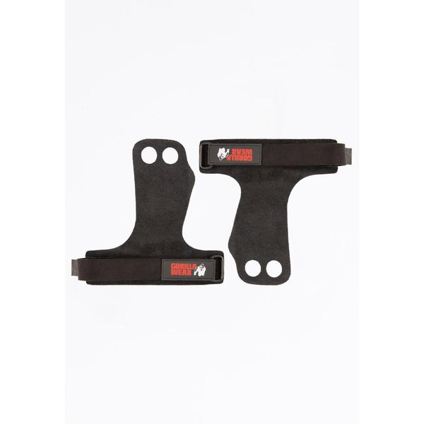 Skórzane uchwyty do podnoszenia z 2 otworami - Czarny. Czarne rękawiczki damskie GORILLA WEAR, bez wzorów. Za 126.00 zł.