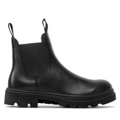 Sztyblety ECCO. Czarne botki damskie ecco, bez wzorów, bez obcasa, na płaskiej podeszwie, bez zapięcia. Za 589.99 zł.