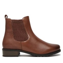 Botki Josef Seibel. Brązowe botki damskie Josef Seibel, bez wzorów, bez obcasa, na płaskiej podeszwie, bez zapięcia. Za 469.99 zł.