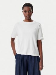 Tommy Hilfiger T-Shirt Modern Cody WW0WW46158 Écru Relaxed Fit. T-shirty damskie Tommy Hilfiger, xs, bez wzorów, z bawełny, bez kołnierzyka, bez ramiączek. Za 149.99 zł.