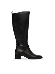 KARL LAGERFELD Kozaki KL30375 Czarny. Czarne kozaki damskie KARL LAGERFELD, bez wzorów, ze skóry, bez obcasa, na słupku, bez zapięcia. Za 1,309.00 zł.