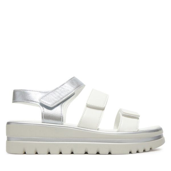 Sandały Clara Barson. Białe sandały damskie Clara Barson, bez wzorów, bez obcasa, na koturnie, bez zapięcia. Za 119.99 zł.