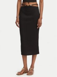 Guess Spódnica ołówkowa E6GD04 KG322 Czarny Slim Fit. Czarne spódnice damskie Guess, s, z aplikacjami, z syntetyku, ołówkowe. Za 239.99 zł.