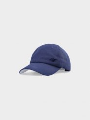4F Czapka z daszkiem snapback uniseks - granatowa L/XL. Niebieskie czapki damskie 4F, na lato, bez wzorów, z bawełny, klasyczne. W wyprzedaży za 29.99 zł.