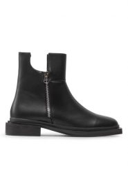 DeeZee Botki ZAL90183-2 Czarny. Czarne botki damskie DeeZee, bez wzorów, ze skóry, bez obcasa, na płaskiej podeszwie, bez zapięcia. Za 179.99 zł.