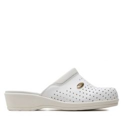 Klapki Scholl. Białe klapki damskie Scholl, bez wzorów, bez obcasa, bez zapięcia. Za 339.99 zł.