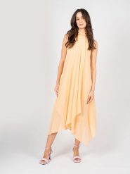 Patrizia Pepe Sukienka | 8A1215/AD08 | Kobieta | Pomarańczowy. Brązowe sukienki damskie Patrizia Pepe, na co dzień, bez wzorów, z poliesteru, z asymetrycznym kołnierzem, bez ramiączek, asymetryczne. W wyprzedaży za 599.00 zł.