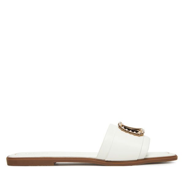 Klapki DeeZee. Białe klapki damskie DeeZee, bez wzorów, bez obcasa, bez zapięcia. Za 69.99 zł.