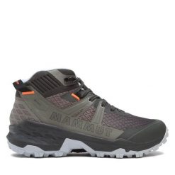 Trekkingi Mammut. Zielone buty zimowe męskie Mammut, bez wzorów, z gore-texu, bez obcasa, bez zapięcia. Za 589.99 zł.