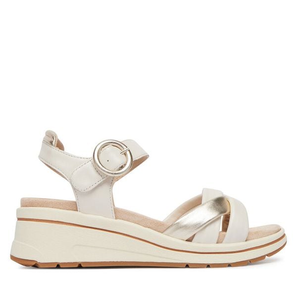 Sandały Caprice. Brązowe sandały damskie Caprice, bez wzorów, bez obcasa, na koturnie, bez zapięcia. Za 276.99 zł.