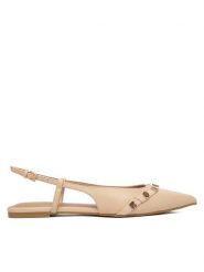 Guess Baleriny FLPDOR LEA05 Beżowy. Brązowe balerinki damskie Guess, z aplikacjami, ze skóry, bez obcasa, bez zapięcia. Za 589.99 zł.