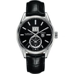 RABAT ZEGAREK TAG HEUER CARRERA WAR5010.FC6266. Czarne zegarki męskie TAG HEUER, bez wzorów, ze skóry, szklane. W wyprzedaży za 10,770.00 zł.