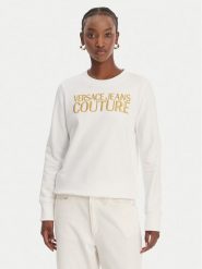 Versace Jeans Couture Bluza 80HAIT01 CF01T Biały Regular Fit. Białe bluzy damskie Versace Jeans Couture, m, bez wzorów, z bawełny, bez ramiączek, bez kaptura. Za 939.99 zł.