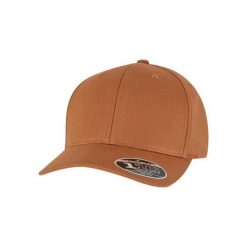 Czapka typu snapback Flexfit 110 Curved. Brązowe czapki damskie FLEXFIT, bez wzorów, z bawełny, klasyczne. Za 132.50 zł.