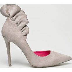Answear - Szpilki. Czarne szpilki damskie ANSWEAR, bez wzorów, z materiału, bez obcasa, na obcasie, bez zapięcia. W wyprzedaży za 69.90 zł.