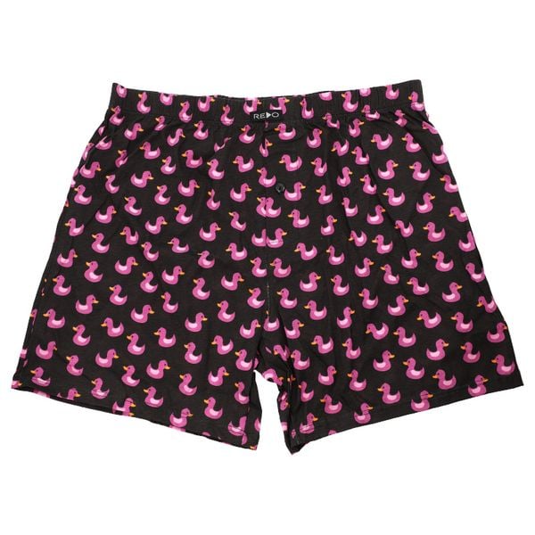 Fioletowe Męskie Bokserki Kaczuszki Redo. Czarne bokserki męskie Redo, bez wzorów, z bawełny. Za 29.99 zł.