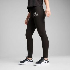 Damskie legginsy Puma Class High Waist. Czarne legginsy damskie Puma, bez wzorów, z bawełny. Za 190.00 zł.