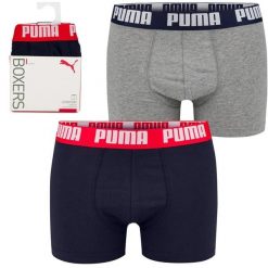 Męskie bokserki majtki bawełniane 2PAK 2 PARY PUMA BASIC BOXER 2P 906823-35. Niebieskie bokserki męskie Puma, bez wzorów, z bawełny. Za 69.00 zł.