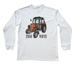 Massey Ferguson — bluzka z długim rękawem (Rozmiar: 7 - 8 lat; Kolor koszulki: biały; Rodzaj nadruku: Massey Ferguson). Białe bluzki damskie nikiniki, s, bez wzorów, z bawełny, bez kołnierzyka, bez ramiączek. Za 69.00 zł.