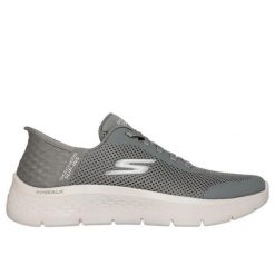 Buty SKECHERS SLIP-INS GO WALK FLEX Zielony. Zielone obuwie sportowe damskie Skechers, bez wzorów, z tkaniny, bez zapięcia. Za 382.70 zł.