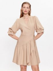 YAS Sukienka codzienna 26029985 Brązowy Regular Fit. Brązowe sukienki damskie YAS, na co dzień, xl, bez wzorów, ze lnu, bez kołnierzyka, bez ramiączek, proste. Za 259.99 zł.