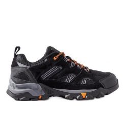 Czarne obuwie trekkingowe Big Star KK174062. Czarne trekkingi męskie na lato, ze skóry, bez zapięcia. Za 367.84 zł.