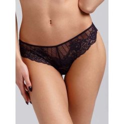 Figi w kolorze granatowym. Niebieskie majtki damskie Lace Up, z koronki. W wyprzedaży za 49.95 zł.